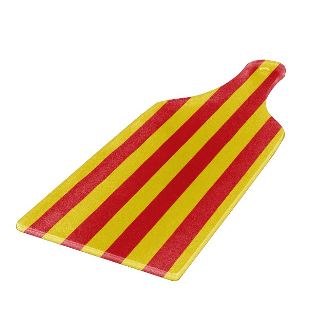 Glass cutting board paddle with flag Catalonia (Corner)