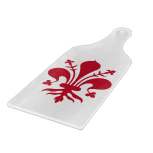 Glass cutting board paddle with flag Florence