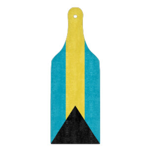 Glass cutting board paddle with flag of Bahamas