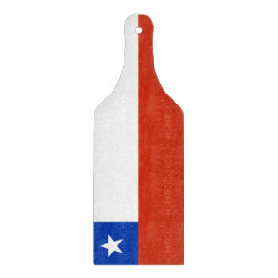 Glass cutting board paddle with flag of Chile