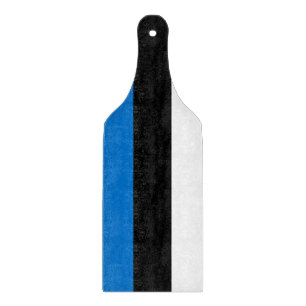 Glass cutting board paddle with flag of Estonia