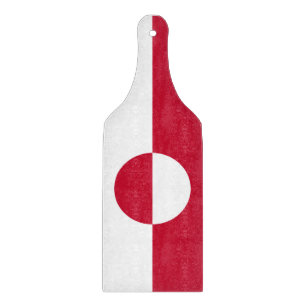 Glass cutting board paddle with flag of Greenland