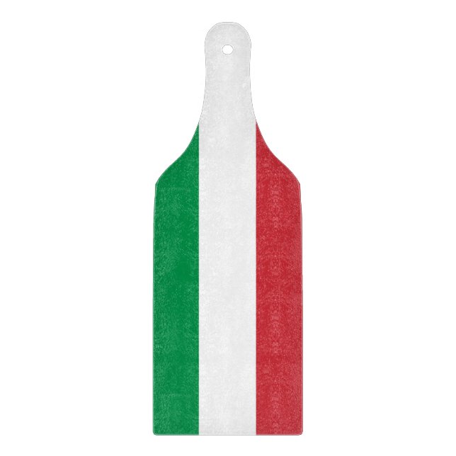 Glass cutting board paddle with flag of Italy (Front)