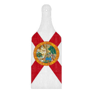 Glass cutting board paddle with Florida flag