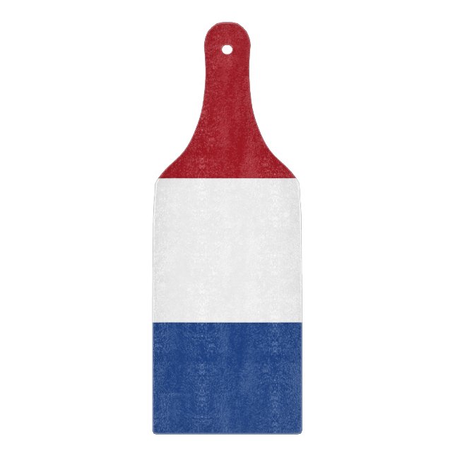 Glass cutting board paddle with Netherlands flag (Front)