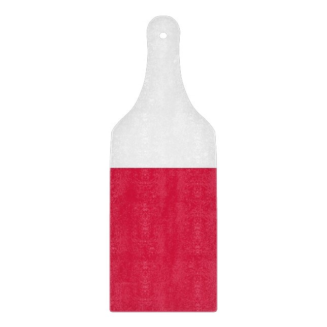 Glass cutting board paddle with Poland flag (Front)