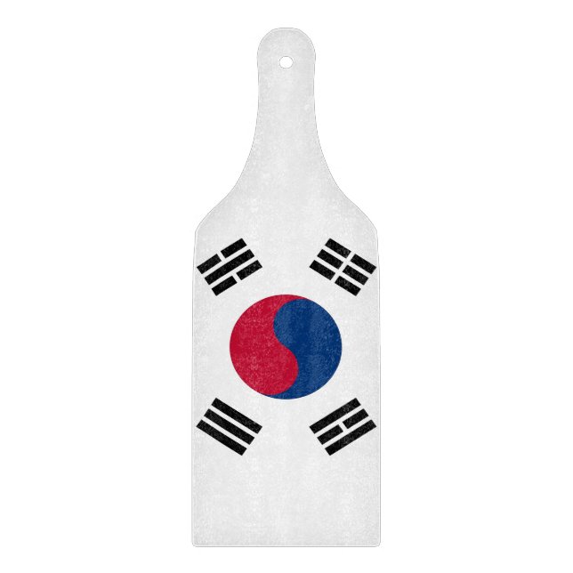 Glass cutting board paddle with South Korea flag (Front)
