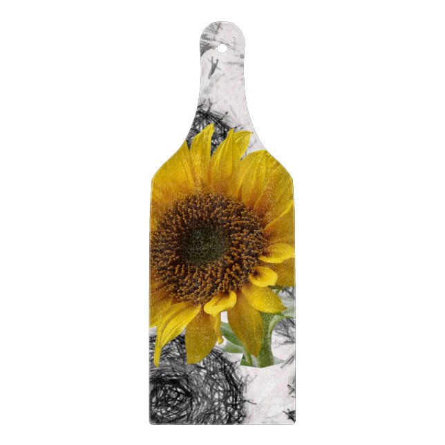 Glass Cutting Board Sunflower (Front)