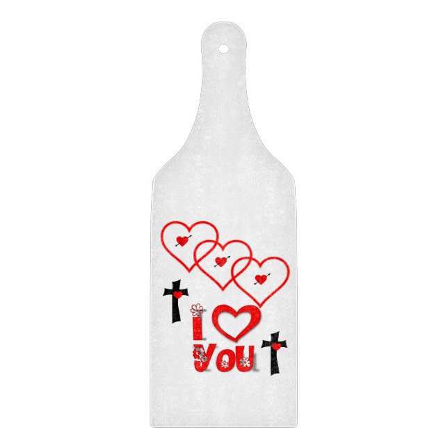Glass Cutting Board Valentine's Day (Front)