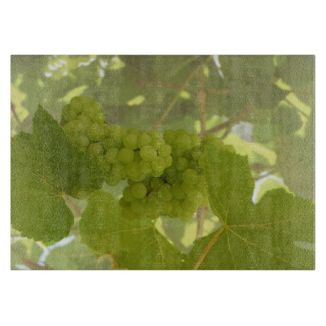 Glass cutting board, vineyard, foodie, green board (Front)