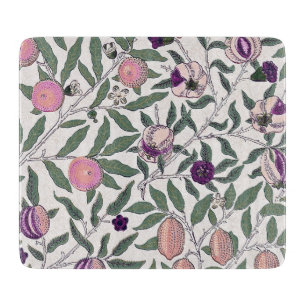 GLASS CUTTING BOARD : WILLIAM MORRIS : POMEGRANATE