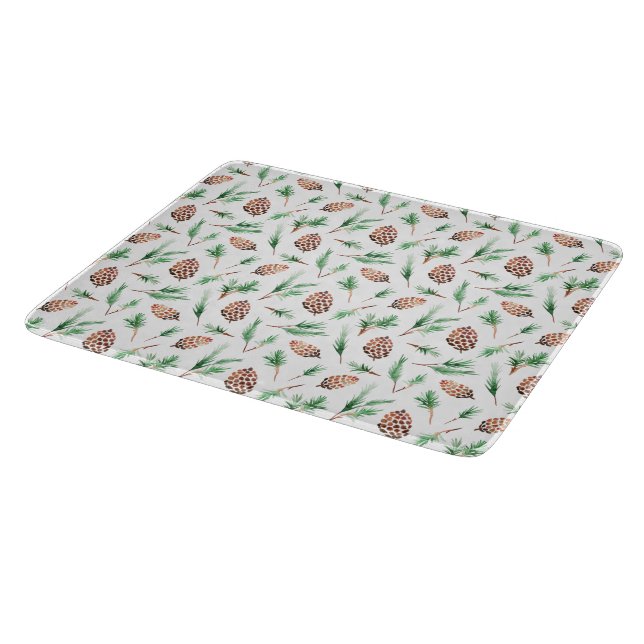 Glass Cutting Board - Winter Pattern (Corner)