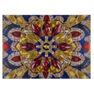 Glass cutting board with Colombia Colours