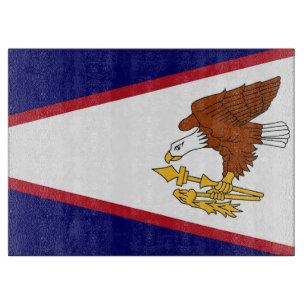 Glass cutting board with Flag of American Samoa