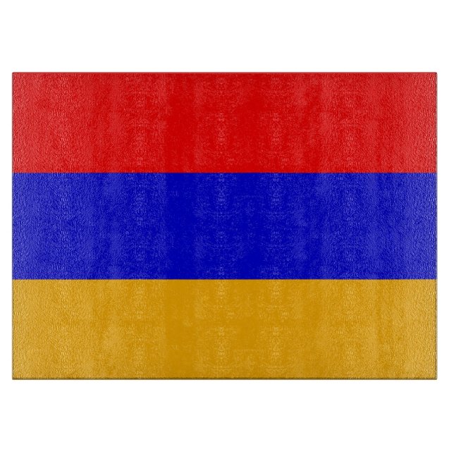 Glass cutting board with Flag of Armenia (Front)