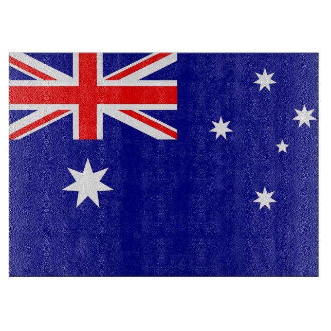 Glass cutting board with Flag of Australia (Front)
