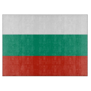 Glass cutting board with Flag of Bulgaria