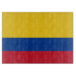 Glass cutting board with Flag of Colombia