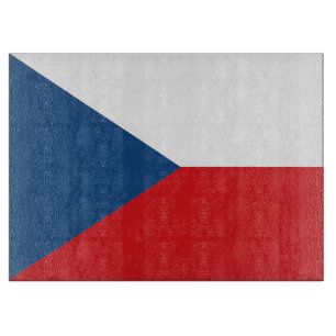 Glass cutting board with Flag of Czechia