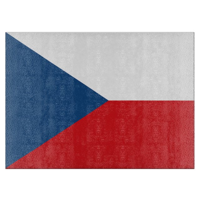 Glass cutting board with Flag of Czechia (Front)