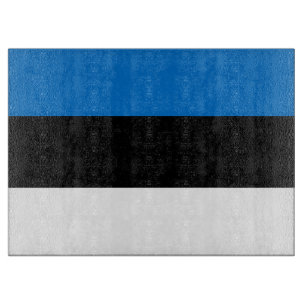 Glass cutting board with Flag of Estonia