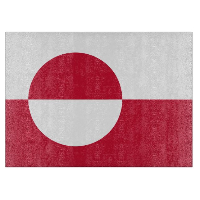 Glass cutting board with Flag of Greenland (Front)