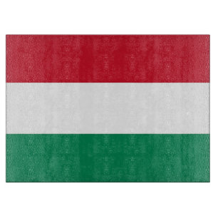 Glass cutting board with Flag of Hungary