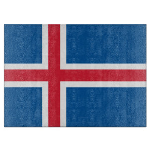 Glass cutting board with Flag of Iceland