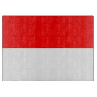 Glass cutting board with Flag of Indonesia