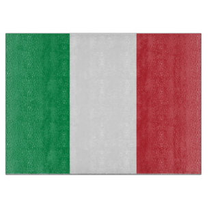 Glass cutting board with Flag of Italy