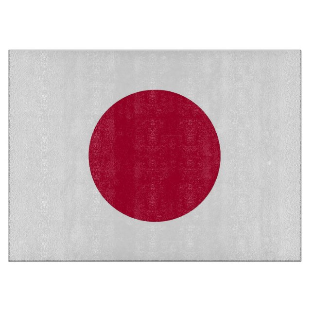 Glass cutting board with Flag of Japan (Front)