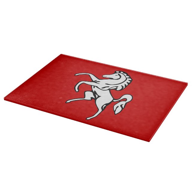 Glass cutting board with Flag of Kent County (Corner)