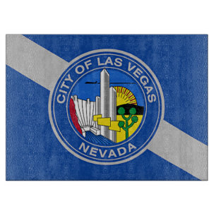 Glass cutting board with Flag of Las Vegas City