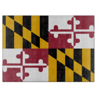 Glass cutting board with Flag of Maryland, USA