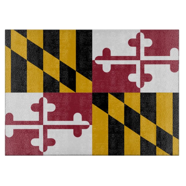 Glass cutting board with Flag of Maryland, USA (Front)