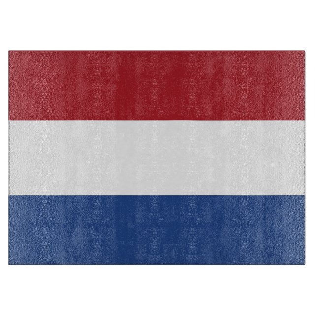 Glass cutting board with Flag of Netherlands (Front)
