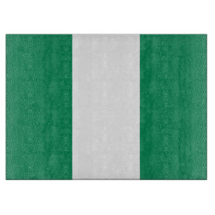 Glass cutting board with Flag of Nigeria