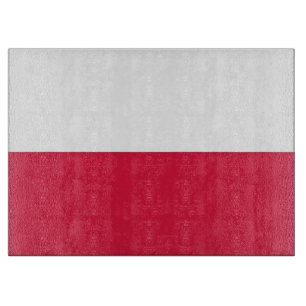 Glass cutting board with Flag of Poland