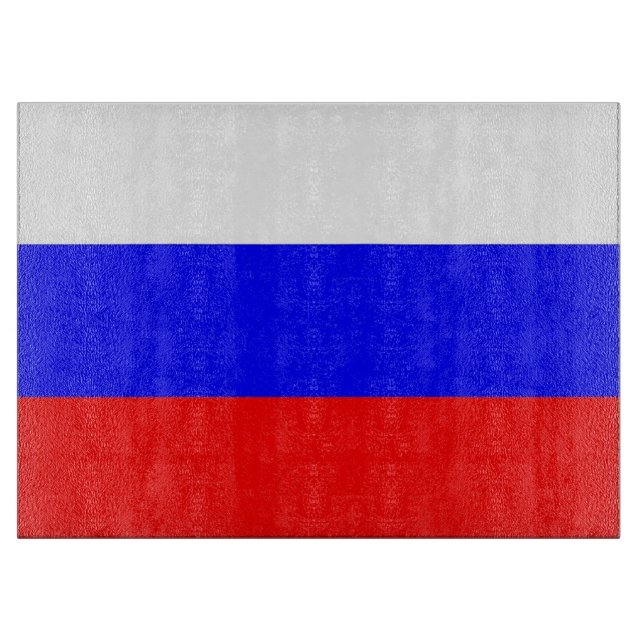 Glass cutting board with Flag of Russia (Front)