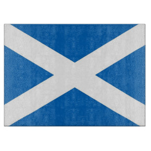 Glass cutting board with Flag of Scotland