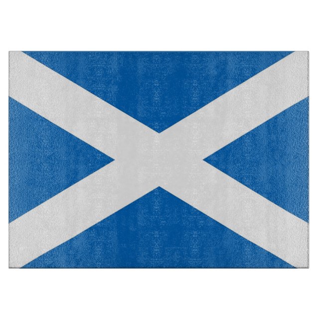 Glass cutting board with Flag of Scotland (Front)