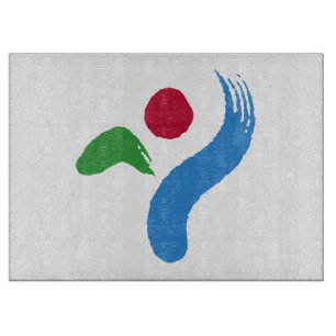 Glass cutting board with Flag of Seoul