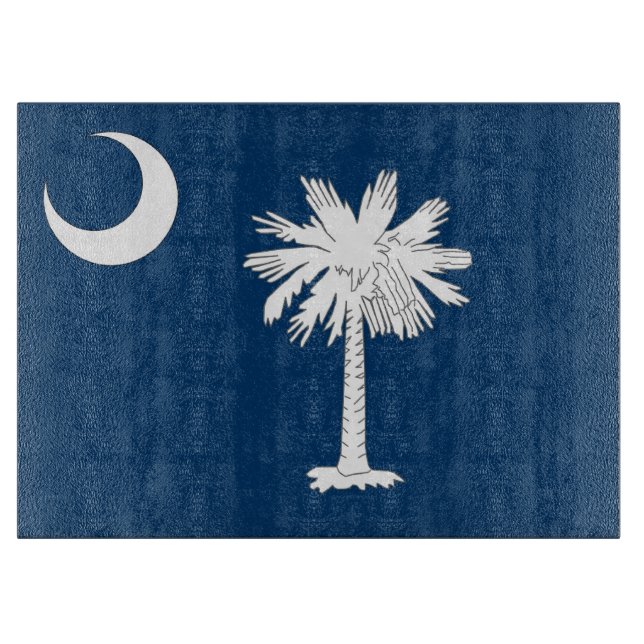Glass cutting board with Flag of South Carolina (Front)