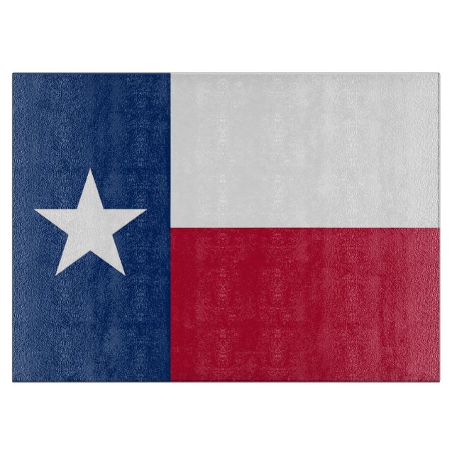 Glass cutting board with Flag of Texas, USA (Front)