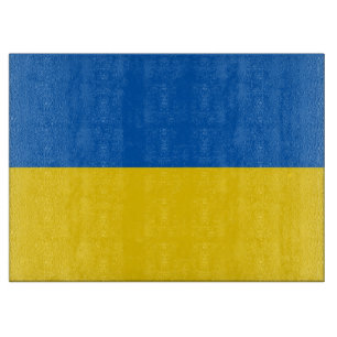 Glass cutting board with Flag of Ukraine