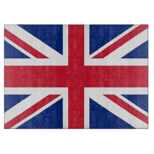 Glass cutting board with Flag of United Kingdom
