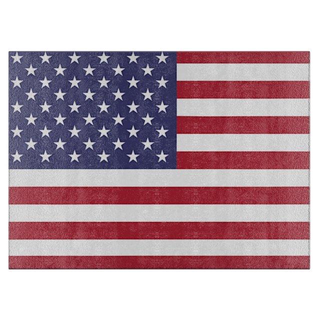 Glass cutting board with Flag of United States (Front)