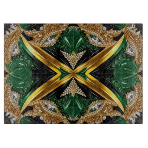 Glass cutting board with Jamaica Colours