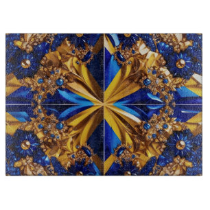 Glass cutting board with Sweden Colours