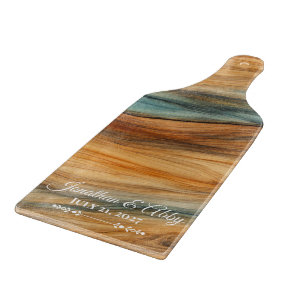Glass Cutting Board with Wood Look   Wedding Gift